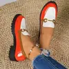 Novos Sapatos Loafer Color Block da Moda Europeia e Americana para Mulheres, Sapatos de Salto Baixo com Fivela de Metal Retrô para Mulheres - Coleção Primavera/Verão 2026