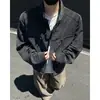 Chaqueta de hombre elegante de talla grande estilo americano, ajuste holgado, de piel sintética PU, para primavera y otoño, abrigo de piel, chaqueta de motociclista, estilo retro de alta calle para hombre