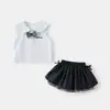 Conjunto de Verano para Niñas 2026 Ropa Infantil Huzhou Zhili Camiseta sin Mangas con Cuello de Muñeca + Pantalones Cortos de Falda Falsa de Dos Piezas Venta al por Mayor