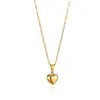 Moda Casual Japonesa y Coreana Versátil Cadena para Clavícula con Corazón de Melocotón Chapada en Oro de 18 Quilates Colgante en Forma de Corazón Joyería para Niñas Venta al por Mayor