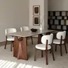 Nueva Madera Maciza Pizarra Moderna Simple Hogar Sala de Estar Apartamento Pequeño Rectangular Diseñador Mesa y Sillas de Comedor Combinación Italiana