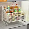 Estante de especias de cocina, organizador de encimera para aceite, sal, salsa y vinagre, solución de almacenamiento para botellas y frascos de condimentos para el hogar