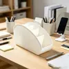 Caja de almacenamiento de control remoto estilo japonés para escritorio, portalápices de papelería para mesa de comedor de sala de estar, estante escalonado para control remoto de TV