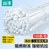 Correas de Sujeción de Plástico con Bloqueo Automático de Nylon Shanze, Cordones de Sujeción Fuertes en Varios Tamaños, Correas Blancas de Amarre