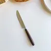 Cuchara de mango largo para celebridades de Internet estilo coreano Tenedor Vajilla de acero inoxidable Palillos de acero inoxidable 304 Cuchillo para bistec occidental