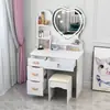 Tocador minimalista moderno para dormitorio, tocador pequeño con espejo para apartamentos de alquiler, escritorio de maquillaje de princesa