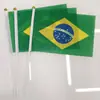 Suministro Transfronterizo Puntual de Bandera Brasileña para Agitar a Mano No. 8 14*21cm Bandera de Brasil de Mano Bandera de la Copa del Mundo Copa de Europa