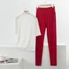 Conjunto de dos piezas de pijama y pantalón de modal ligero de verano, holgado, talla grande, ropa casual para el hogar para mujer