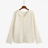 Cárdigan de Punto con Solapa de Encaje Estilo Suave Talla Grande Estilo Invierno 2026 Chaqueta Ajustada con Adorno de Volantes Top para Mujer 25177