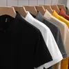 Camiseta Polo Casual de Punto con Rayas Clásicas Ajustada de Seda de Hielo Transpirable de Verano Simple Europea y Americana para Hombre