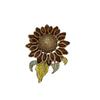 Broche de Flor de Cobre Antiguo Occidental Medio Antiguo con Incrustaciones de Curry de Pedrería Retro Industria Pesada Oro Viejo 18