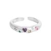 902 Estilo K Ins Nicho Diseño de Lujo Accesible Versátil Anillo Abierto de Circonia Contrastante Plata Esterlina S925 Textura Femenina