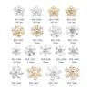 Arte de Uñas Navideño de Invierno Decoraciones de Copos de Nieve Aleación de Oro y Plata Pedrería para Uñas Accesorios de Uñas Portátiles Decoración de Uñas
