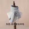 Cachecol Tricotado Outono e Inverno com Lã, Cachecol Quente e Espesso, Cachecol Versátil Estilo Coreano com Etiqueta de Couro, Cachecol Fofo para Crianças