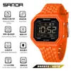 Reloj Multifuncional Sanda Ocio al Aire Libre Estudiante Luminoso Doble Hora Resistente al Agua Cronometraje Cuadrado Reloj Electrónico