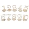 En 2016, los fabricantes de suministros para bodas de madera suministran tarjetas de asiento número 1-10, decoración de números de mesa de boda