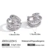Pendientes de Acero de Titanio y Circonita Elegantes y Discretos, Pendientes de Lujo de Gama Alta Que No Se Desvanecen, Joyería Transfronteriza para Mujer, Pendientes de Acero Inoxidable