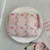 Bolsa Cosmética Linda Azul Caricatura Mini Billetera Algodón Puro Bolsa Pequeña de Tela Auriculares Lápiz Labial Bolsa de Almacenamiento Portátil