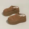 Zapatos Birkenstock con Suela Gruesa para Aumentar la Altura y Forro de Lana, Mocasines Cerrados sin Cordones para Mujer, Nuevo Estilo Otoño e Invierno 2025