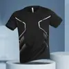 Camiseta Deportiva de Comercio Exterior para Hombre de Secado Rápido de Manga Corta de Seda de Hielo Verano Fitness Running Top Ropa de Entrenamiento de Baloncesto para Hombre