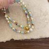 Pulsera de Piedra Shoushan con Perlas Artificiales de Colores para Mujer, Joyería de Pulsera Vintage de Alta Gama Doble Capa Apilable