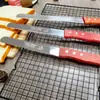 Mango de Madera Maciza Cuchillo Dentado Acero Inoxidable Cortador de Sándwich Pastel Pan Cortador de Tostadas en Capas Personalizable para Ventas Transfronterizas