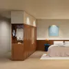 Guarda-roupa Laqueado Estilo Vintage Bowiea para Uso Doméstico, Gabinete Combinado para Quarto de Apartamento Pequeno, Guarda-roupa com Porta de Rattan Personalizado
