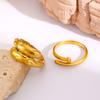 Europa y Estados Unidos anillo de gota de joyería transfronteriza amor cruz hojas tejidas flor anillo de acero inoxidable femenino sensación de alta gama