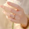 Anillo de Turmalina Arcoíris Ultrafino de 2 mm para Mujer Pequeñas Cuentas Redondas de Turmalina Oro de 14K Anillo Colorido de Otoño e Invierno Anillo al Por Mayor