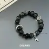 Novo Pulseira Colorida Flor de Lótus Arco-Íris para Mulheres, Pulseira com Pingente de Orquídea Estilo Nicho Verão Ins, Pulseira de Amizade para Namorada