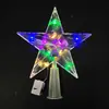 Fio de luz LED para topo de árvore de Natal com caixa de bateria em formato de estrela, decoração de fio de cobre para uma atmosfera aconchegante, luz piscante criativa de estrela de cinco pontas para o topo