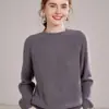 Outono/Inverno 2026 Novo Tricô de Caxemira Suéter Feminino Gola Redonda Trançado Solto Versátil Básico Suéter de Caxemira Estilo Casual