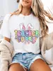 Camiseta Estampada de Conejo de Pascua para Mujer Ropa Casual de Primavera Tallas Grandes