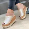 Sitio Independiente de Amazon Aliexpress Verano 2026 Nuevos Zapatos de Mujer Transfronterizos de Comercio Exterior Europeos y Americanos con Tacón de Cuña Chanclas de Suela Gruesa para Mujer