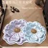 Tapete de Chão de Lama Diatomácea, Absorvente de Água, Resistente à Sujeira, Fácil de Manter, Tapete de Porta de Banheiro, Design Floral 3D, Tapete de Chão para Banheiro Doméstico