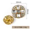 Botões Quadrados de Metal com Strass de Cristal para Ternos, Botões Decorativos Exquisitos, Acessórios de Botão para Roupas DIY Feitos à Mão