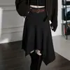 Falda de Lana Retro Asimétrica para Mujer Otoño e Invierno 2025 Nueva Cintura Alta Ajustada Longitud Media Línea A que Cubre la Cadera Falda de Paraguas