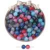 Rociado de Resina Dorado Peces Humanos Cuentas Fluyendo Patrón Floral Imitación Ojo de Gato Cuentas Redondas Material para Collar Pulsera de Cuentas Hecho a Mano DIY