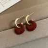 Pendientes de Aguja Plateada con Pétalos Rojos y Borlas de Diamantes, Pendientes Versátiles con Atmósfera de Año Nuevo, Pendientes Vintage para Mujer