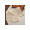Roupa Íntima de Algodão Puro Estilo Pastoral para Mulheres, Respirável, Sem Marcas, Antibacteriana, Reforço Estendido na Virilha, Confortáveis Cuecas Boxer de Renda de Algodão para Meninas