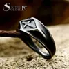 Guerrero de Acero Nuevo anillo para hombre con acabado arenado desgastado venta al por mayor transfronterizo retro cruz anillo de titanio acero joyería