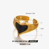 Moda Europea y Americana Lujo Accesible Anillo Abierto de Gama Alta para Mujer No se Desvanece Oro de 18 Quilates Simple Anillo de Acero Inoxidable con Goteo de Aceite para Mujer