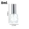 Venta directa del fabricante: Botella de muestra de perfume rollerball de diamante de 8 ml, spray de perfume, botella de recarga rollerball de aceite esencial cosmético