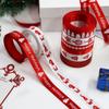 Cinta navideña clásica roja y blanca para decorar el árbol de Navidad y envolver regalos.