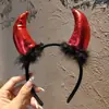 Acessório de Cabeça de Natal Cosplay Tiara de Chifres de Diabo Vermelho Acessórios de Cabelo de Chifre Escuro Acessórios de Fantasma Tiara