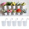 Vaso de flores de ferro forjado preto transfronteiriço pendurado vaso pendurado gancho destacável balde planta verde carnuda varanda cerca vaso de flores