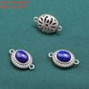 Anillo Doble de Plata de Ley S925 con Cera de Abejas, Ágata Roja del Sur y Lapislázuli Anillo Doble Accesorios, Materiales Hechos a Mano DIY Doble Oreja Vintage