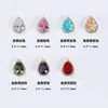 Joyería para uñas color circón lujo súper destello gema diamante grande esmeralda gota de agua amor decoraciones de uñas venta al por mayor