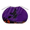 Capa Roxo de Halloween Feita Sob Medida de Fábrica com Estampa de Abóbora e Caveira para Crianças, Capa Descolada com Cadarço para Meninas