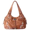 Bolsos Europeos y Americanos de Nicho Transfronterizos para Mujer Bolsos de Hombro Cruzados Lavados y Teñidos Estilo Retro Bolsos Tote Moda al por Mayor